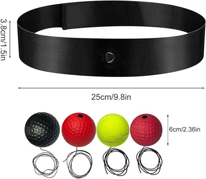 Boxing Reaction Ball Set, 6cm PU Foam Head-Mounted Balls for Reflex, Speed Training, Red Hard Ball, Tennis, Soft and Heavy Balls, Professional Use