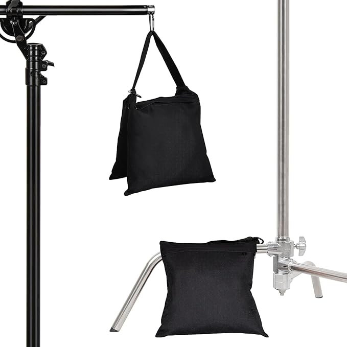 2 Packs Sandbags Weight Bags for Light Stand Photography Video Support, Heavy Duty Saddlebags for Backdrop Stand, Photo Tripod, Outdoor Canopy, Pop up Tent, Umbrella Base, Fishing Chair, Wedding Shed