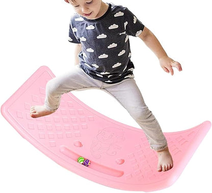 Wobble Board,Balance Board,2025 New Curved Rocking Seesaw Balance Boards Balance Popping Board Non Slip Sensory Training Balance Beam Equipment For 𝐁oys 𝐆irls, Hold Up To 25Kg For Indoor Use