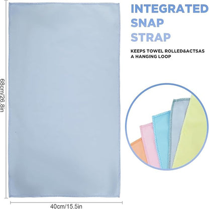 Microfiber Gym Towels - Quick Dry, Highly Absorbing, Odor-Free, for Women & Men - Gym Towel for Hot Yoga, Tennis, Working Out, Camping, Set of 5 Pastel (Pastel Colors, 5Pack - 16 * 27Inch)