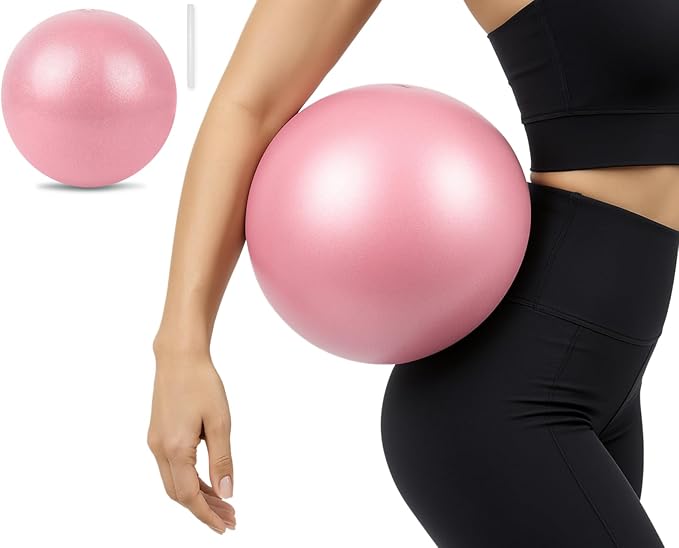 Pilates Ball 9 Inch Yoga Ball Small Exercise Ball for Core Strength Fitness Balance Stability at Home Gym