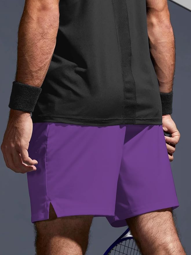 Aolesy Men's 2 in 1 Running Shorts 5" Workout Gym Athletic Shorts for Men Quick Dry Lightweight Training Shorts with Pockets