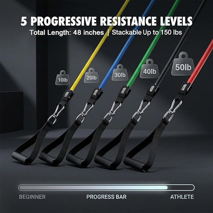 VEICK Resistance Bands, Exercise Bands, Workout Bands, Resistance Bands for Working Out with Handles for Men and Women, Exercising Bands for Fitness Weights Work Out at Home