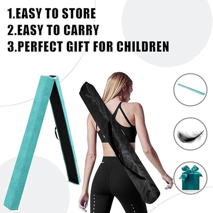 8FT/9.5FT Folding Balance Beam, Portable Gymnastics Beam Equipment with Non Slip Rubber Base & Suede Cover for Training/Practice/Professional Home Exercise