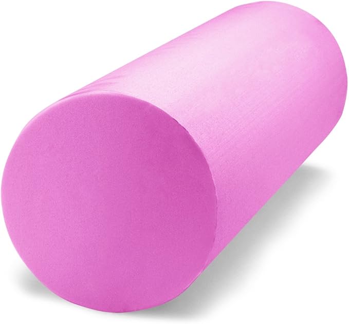Crown Sporting Goods 12" x 6" Premium EVA Foam Roller – Firm, Dense, and Shape-Restoring (Pink)