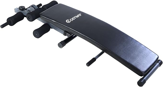 Costway Adjustable Arc-Shaped Decline Sit up Bench Crunch Board Exercise Fitness Workout