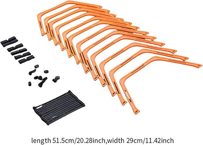 Agility Rings Foldable Balance Multifunction Speed Ladder Football Footwork Training, Orange