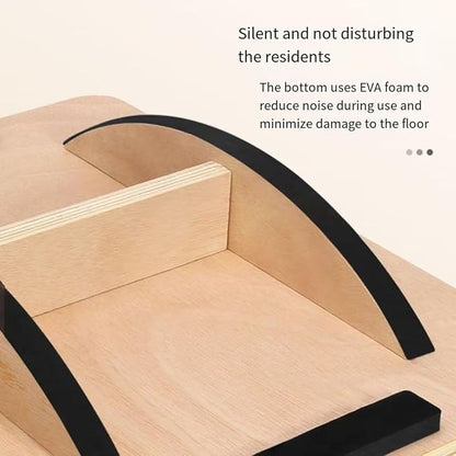 Solid Wood Rectangular Yoga Adult Wooden Non-Slip Gym Equipment Balance Board Training Coordination Gym Pedal(Balance plate)