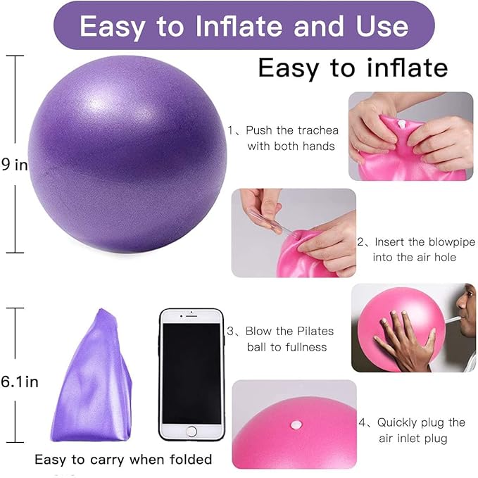 Mini Yoga Balls 6 Inch Exercise Pilates Therapy Balance Micropore Ball Barre Equipment for Home Stability Training Physical Core Training