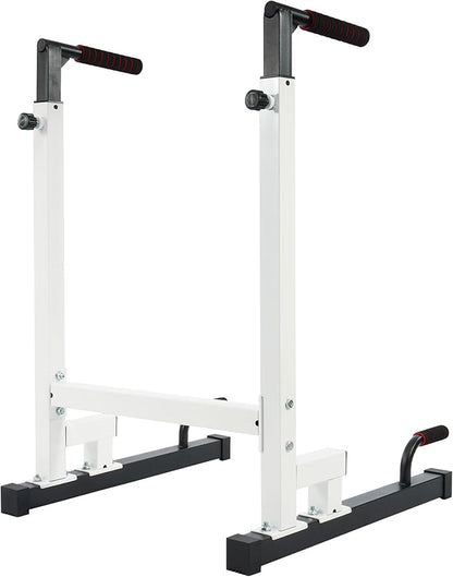 BalanceFrom Steel Frame Dip Station with Adjustable Height, 500 Pound Weight Capacity – Upper Body Workout Home Gym Equipment for Triceps, Push & Pull Ups, Leg Raises, and Bench Press