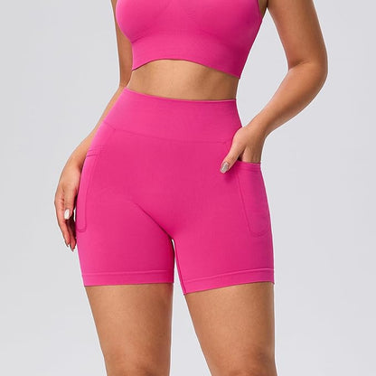 Evercute Women's Gym Shorts 3/4 Pack Seamless Scrunch Butt Lifting Workout Shorts 5" Tummy Control Ruched Booty Yoga Short