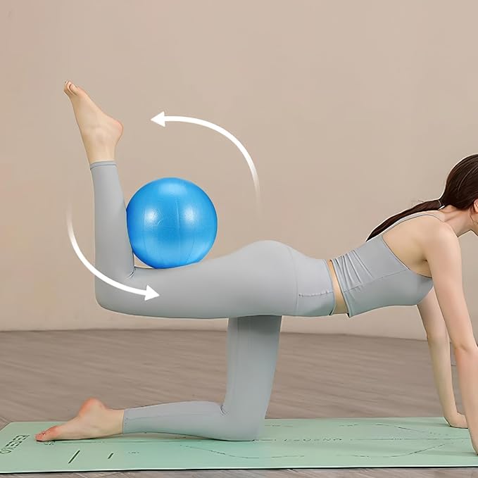 Mini Pilates Ball Yoga Accessory PVC Material Blue Small Workout Stability Trainer for Core Exercise and Pilates Fitness at Home or Gym