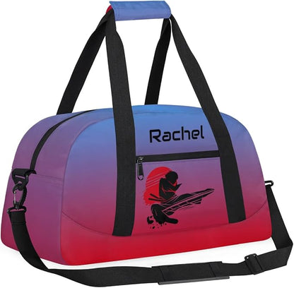 Personalized Martial Art Bag Duffel Bag for Boys Girls, Custom Taekwondo Karate Bag for Travel Weekender Practice Gradient Red