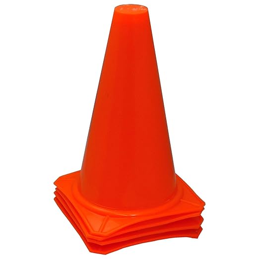BlueDot Trading 4” Orange Traffic Cones Mini Plastic Sports Cones for Agility Training, RC Racing, Outdoor Activities, Party Games, 40 Pieces
