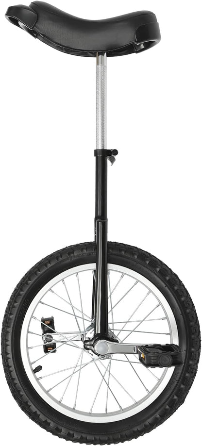 16/24 Inch Wheel Unicycle with Steel Rim, Unicycle Electric Wheel Skidproof Mountain Tire Cycling Sports Exercise with Adjustable Seat, Adults Kids Outdoor Sports Fitness Exercise Tool