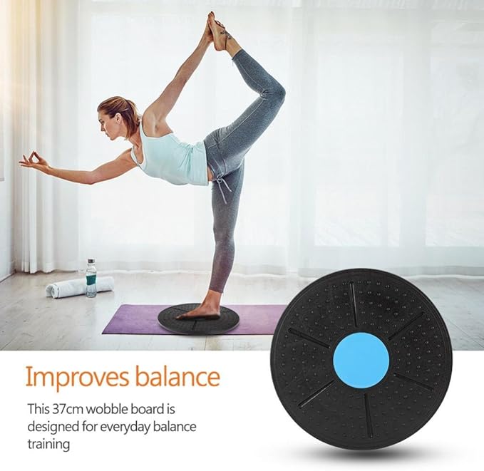 Balance Board, Fitness Wobble Board, Aerobic Cardio Exercise, Yoga Workout, Adjustable Height, Non-Slip Design, Balance Training, Home Gym, Studio, Outdoor Training