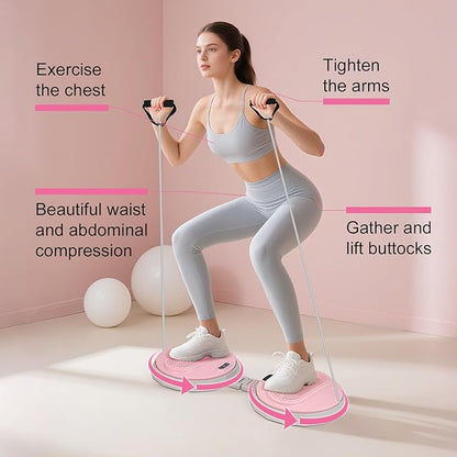 Waist Twister Machine, Foldable Portable Exercise Twist Board for Women Men, Noiseless Ab Twister for Home Gym Equipment, 618 lbs Capacity | Track Reps
