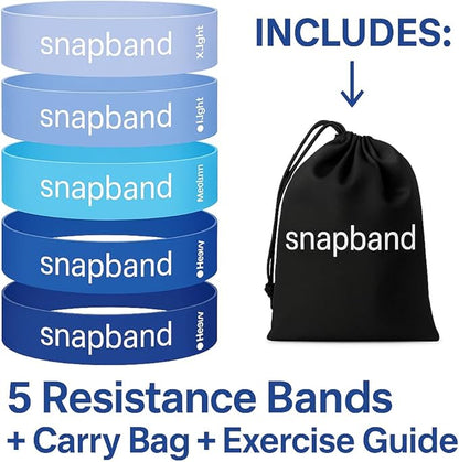 Resistance Bands Set for Physical Therapy & Strength Training – 5 Levels (Extra Light to Extra Heavy), Non-Slip Exercise Bands for Rehab, Glutes, Legs & Warmups – Includes Carry Bag