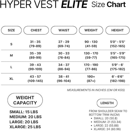 Hyperwear HyperVest ELITE Adjustable Weighted Vest for Women and Men — Thin Steel Weights, Stretch CORDURA Fabric — Weight Vest for Walking, Running, Strength Training