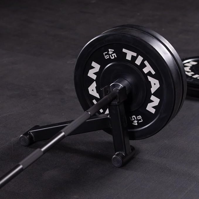 Titan Fitness Mini Deadlift Barbell Jack Stand, 600 LB Capacity, Elevated Lift for Easy Loading and Unloading Barbell Weight Plates, Weight Training, Deadlift Exercises, Powerlifting, Home Gym