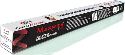 Maximiza Plus Pull Up Bar V2 – Wide Doorway Pullup Bar/Chinup Bar with 3 Sets of Screw-in Door-Mounts – Only for Doors Wider Than 36 Inches (Adjustable Width 36 to 50 Inches)