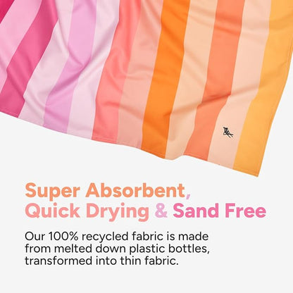 Dock & Bay Quick Drying Towel - for Sports & Gym - Compact, Lightweight - 100% Recycled - Includes Bag - Summer - Miami Sorbet, Extra Large (200x90cm, 78x35)