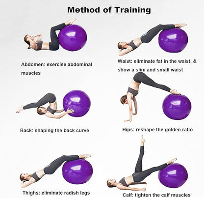 Exercise Ball, Explosion-Proof Yoga Balance Ball(25in /65cm) with Pump, Heavy Duty Swiss Ball for Fitness, Pregnancy, Balance & Physical Therapy, Fitness in Home/Gym/Office