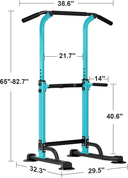 SogesHome Power Tower Pull Up Bar and Dip Station, Height Adjustable Dip Stand Exercise Machine for Home Gym, Multi-Functional Free Standing Strength Training Fitness Workout Station