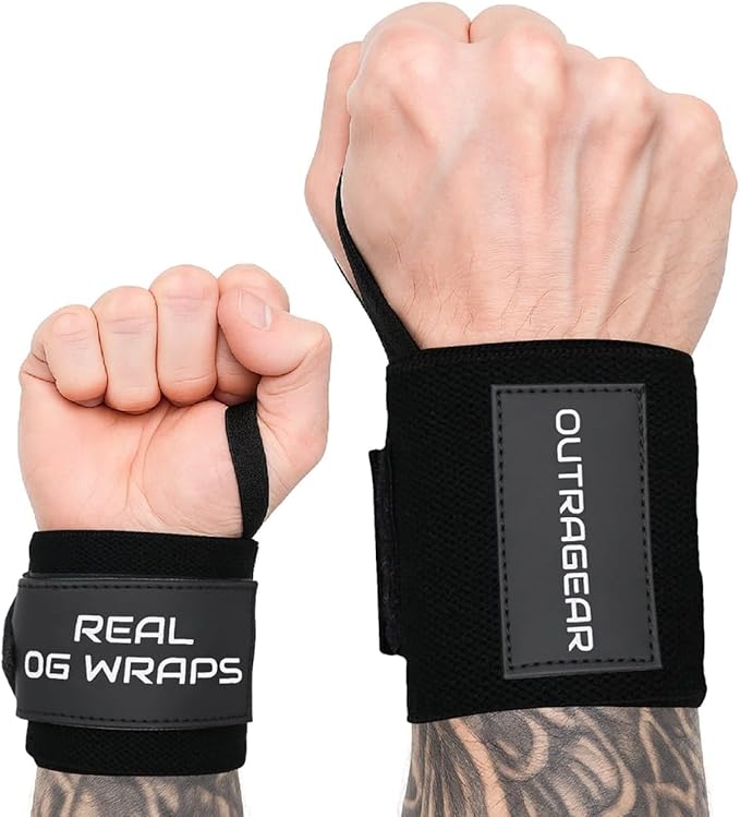 18" OG-Grade Wrist Wraps for Weightlifting – Heavy Duty Wrist Support with Thumb Loop & Lockdown Strap – Wrist Straps for Powerlifting, Bench Press & Gym Training