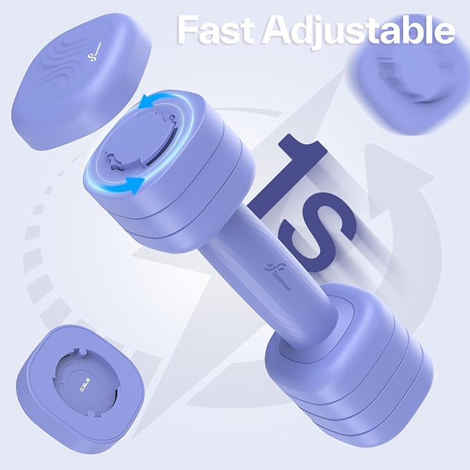 Adjustable Dumbbell Set of 2: Sportneer 4 in 1 Free Weights Dumbbells Set for Women, Hand Weights for Women at Home, Each 2lb 3lb 4lb 5lb Weights with Soft Rubber Handle for Home Gym Exercise Training