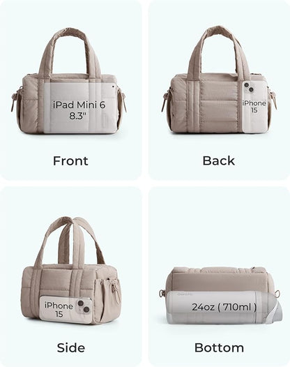 BAGSMART Reiki Gym Bag for Women, Mini/Medium Crossbody Bags for Women, 5L Dance Bag with Detachable Strap / 15L Yoga Mate Bag with Wet & Dry Pocket, 5L-Jet Black