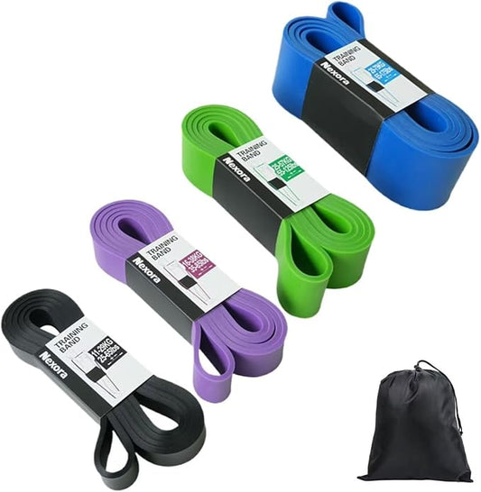 Heavy Duty Resistance Bands Set, 4 Resistance Levels 25-175LBS, 82 Inch Natural Rubber Workout Bands for Home Gym Travel, Fitness Bnds for Beginners to Pros, FBA