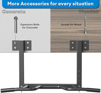 Wall Mount Pull Up Bar, Joist Beam Rafter Mount Pull-up Bar, Ceiling Mounted Chin Up Bar for Home Gym with Punching Bag Hanger