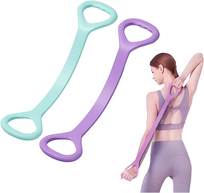 2 PCS Figure 8 Resistance Band - Elastic Fitness Rope for Arm, Back, Shoulder & Full-Body Workouts | Foot, Leg, Hand Stretcher for Yoga, Pilates, Physical Therapy & Home Gym Exercise
