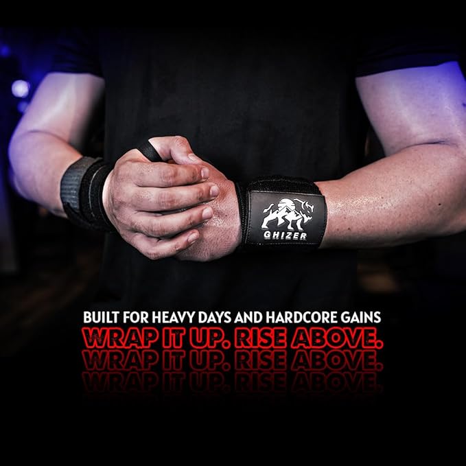 Wrist Straps for Weightlifting 18" – Gym Wrist Support for Men & Women, Elasticated Padded Wraps MMA, Kickboxing, Boxing & Powerlifting – Wrist Wraps for Pain, Lifting, Bench Press