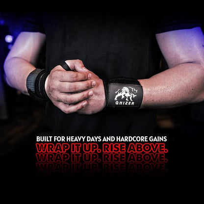 Wrist Straps for Weightlifting 18" – Gym Wrist Support for Men & Women, Elasticated Padded Wraps MMA, Kickboxing, Boxing & Powerlifting – Wrist Wraps for Pain, Lifting, Bench Press