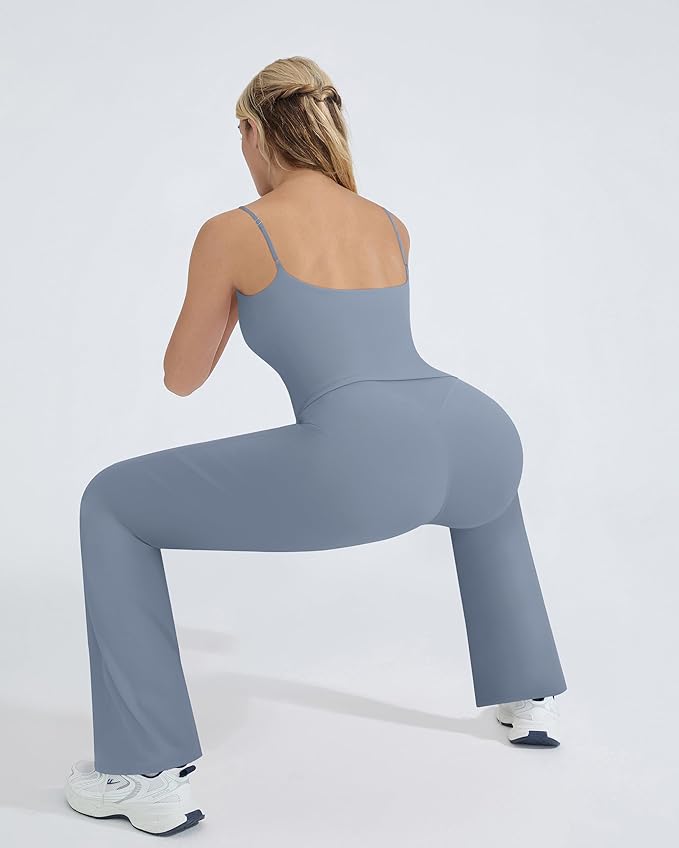 OMKAGI Workout Sets for Women Padded Tank Tops Matching Straight Leg Yoga Outfits