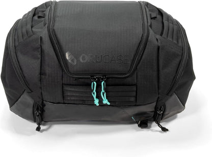 Orucase Janus Duffel 40L – Convertible Duffel Backpack for Cyclists | Removable Storage Pods, Ventilated Gear Pockets, Recycled Water-Resistant Materials, Smart Organization, Travel Bag - Black