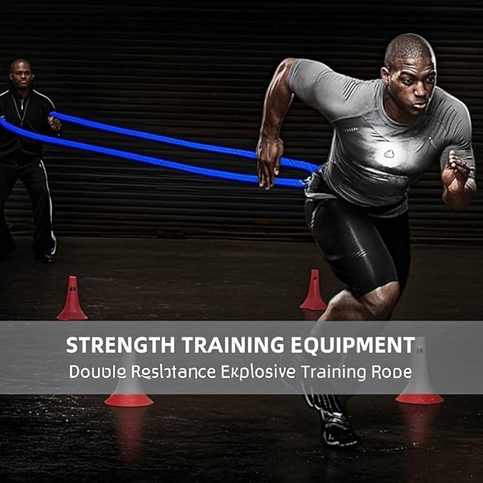 Resistance Speed Training Set, 8pcs Exercise Explosive Force Bounce Physical Equipment Double Rope Improve Agility Power Strength for Jumping Basketball Tennis Football Volleyball