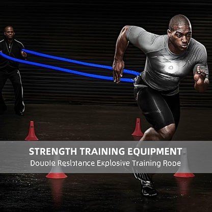 Resistance Speed Training Set, 8pcs Exercise Explosive Force Bounce Physical Equipment Double Rope Improve Agility Power Strength for Jumping Basketball Tennis Football Volleyball