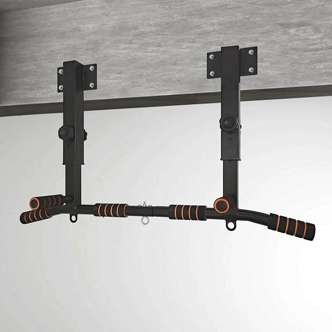 BDL Wall Mounted Pull Up Bar Chin Up bar Multifunctional Dip Station for Indoor Home Gym Workout, Power Tower Set Training Equipment Fitness Dip Stand Supports to 440 Lbs