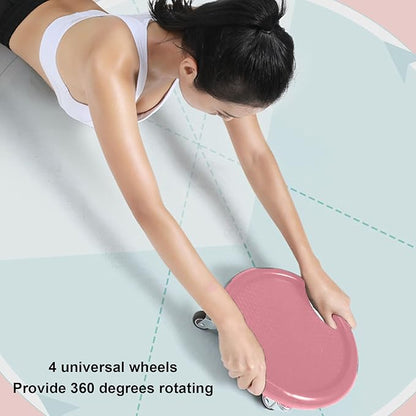ZJchao Abs Roller, Ab Workout Equipment, Fitness Trainer Disc 4 Rollers Quiet Smoothing Abdominal Workout Slider Disc Core Strength Whether at Home or Gym