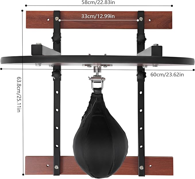 Enhanced 360°Swivel Wall-Mounted Speed Bag Platform Set for Boxing Gym Training for Ultimate Fitness Training & Boxing Reaction Drills, Ideal for Gym Use