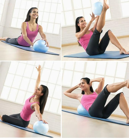 Mini Yoga Pilates Ball 10 Inch for Stability Exercise Training Gym Anti Burst and Slip Resistant Balls with Inflatable Straw