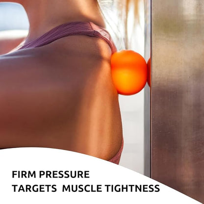 Massage Lacrosse Balls for Deep Tissue Relief - Trigger Point Therapy Ball Set for Plantar Fasciitis, Myofascial Release for Back, Shoulder, Foot - Massage Ball Roller - 2 Pack (Orange)