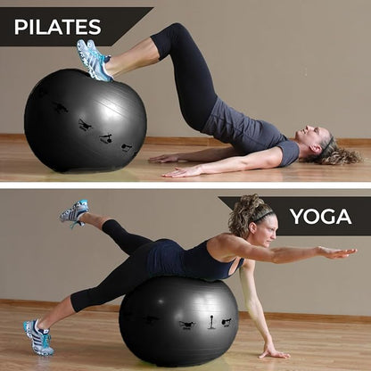 Prism Fitness Studio LINE Smart Self-Guided Stability Exercise Medicine Ball for Yoga, Pilates, and Office Ball Chair, Gray