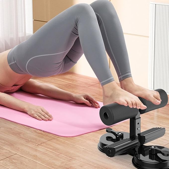Ab Training Auxiliary Device, Portable Adjustable Sit up Core Exercise Equipment, Double Suction Cups Three Levels of Height, Multi-functional Workout Ab Machine for Home Gym