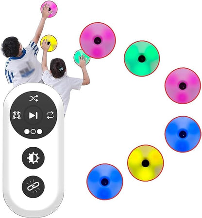 TsoLay Agile Reaction Speed Training Kit, Speed Drills Fitness Lights, 3/4/6/8/10 Light+1 Remote Control, 4 Modes, 270° Viewing Angle and 10cm Height Sensing Distance for Coaches, Gyms