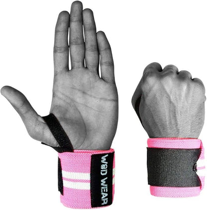 Elastic Wrist Wraps for Powerlifting, Strength Training, Bodybuilding, Cross Training, Olympic Weightlifting, Yoga Support - One Size Fits All