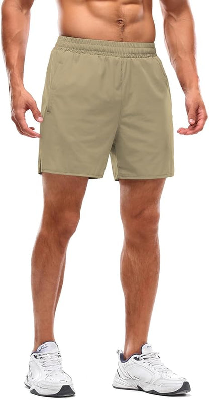Aolesy Men's 2 in 1 Running Shorts 5" Workout Gym Athletic Shorts for Men Quick Dry Lightweight Training Shorts with Pockets